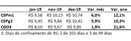 custo da engorda de bovinos