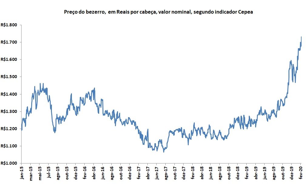 preço do bezerro
