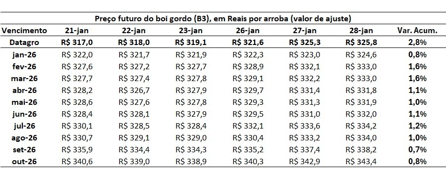 preço futuro do boi gordo